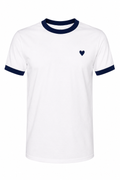 Navy Heart Ringer Tee
