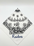 White Bandana Navy Embroidery- Raiders