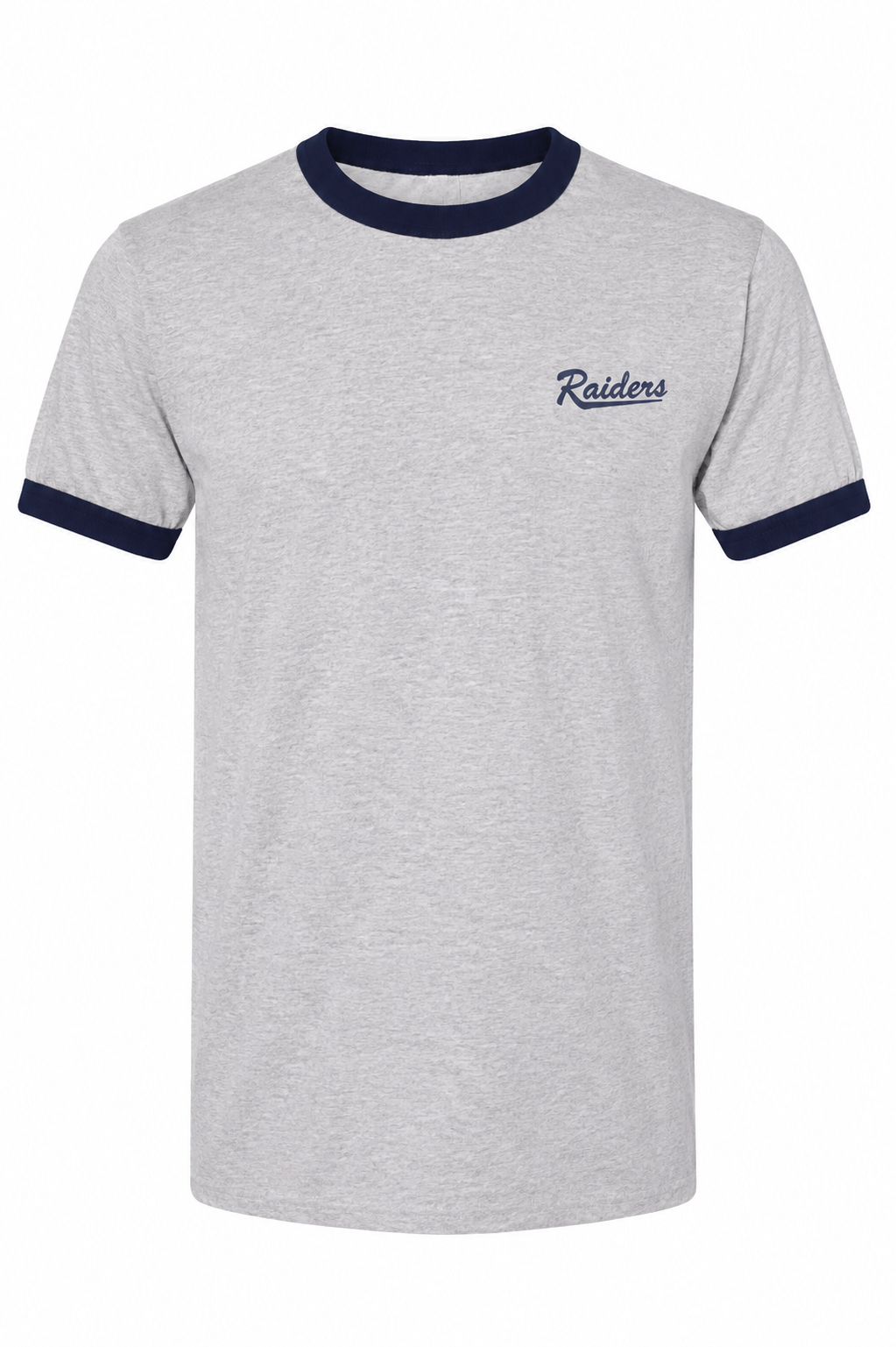 Heather Gray Raiders Script Ringer Tee