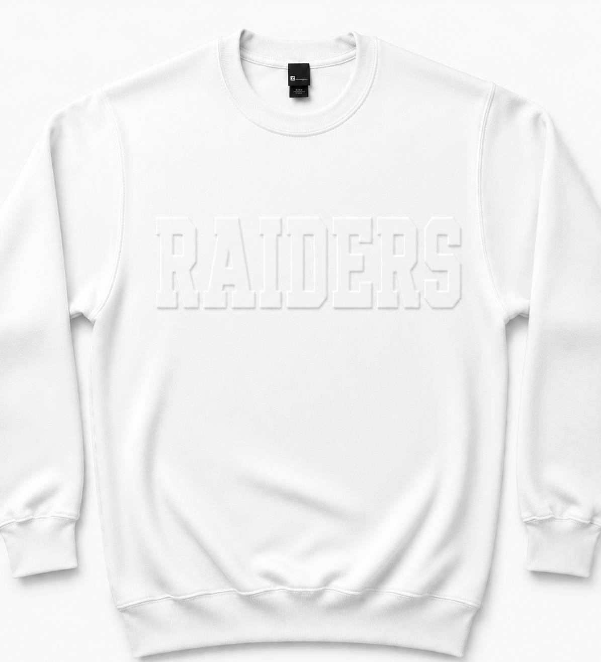 PRE - ORDER -Raiders Embossed Embroidered Sweatshirt White